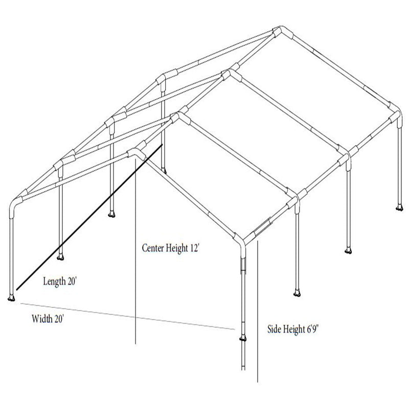 EVENT CANOPY - 20'x20'x12' (8 legs) Portable Carport Wedding Party Canopy Shelter - Impact Canopies USA