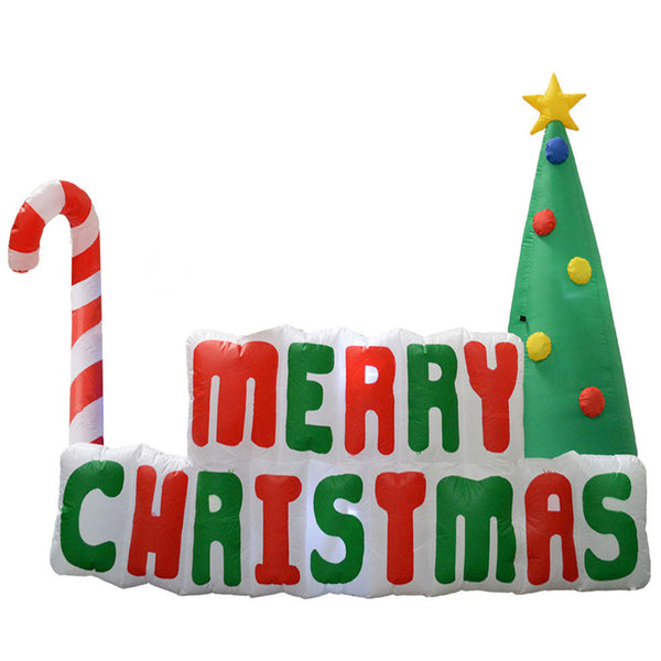 Inflatable Yard Christmas Decoration, Lighted Merry Christmas Sign 6' Long - 5' Tall - Impact Canopies USA