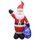 Inflatable Yard Christmas Decoration, Santa with Merry Christmas Gift Bag - 7' Tall - 4' Wide - Impact Canopies USA