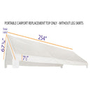 10x20 Portable Carport Garage Storage Tent REPLACEMENT TOP ONLY - WHITE without Leg Skirts  Copy - Impact Canopies USA